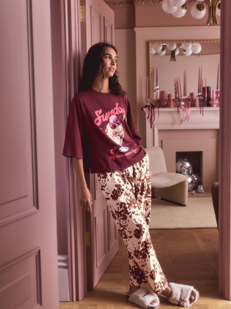 Cow Print Short Sleeve Pyjamas - Image 2 of 8 Cow Print Short Sleeve Pyjamas - Image 2 of 8