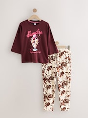 طباعة شكل جلد بقرة - بيجاما بكم قصير - صورة 6 من 8