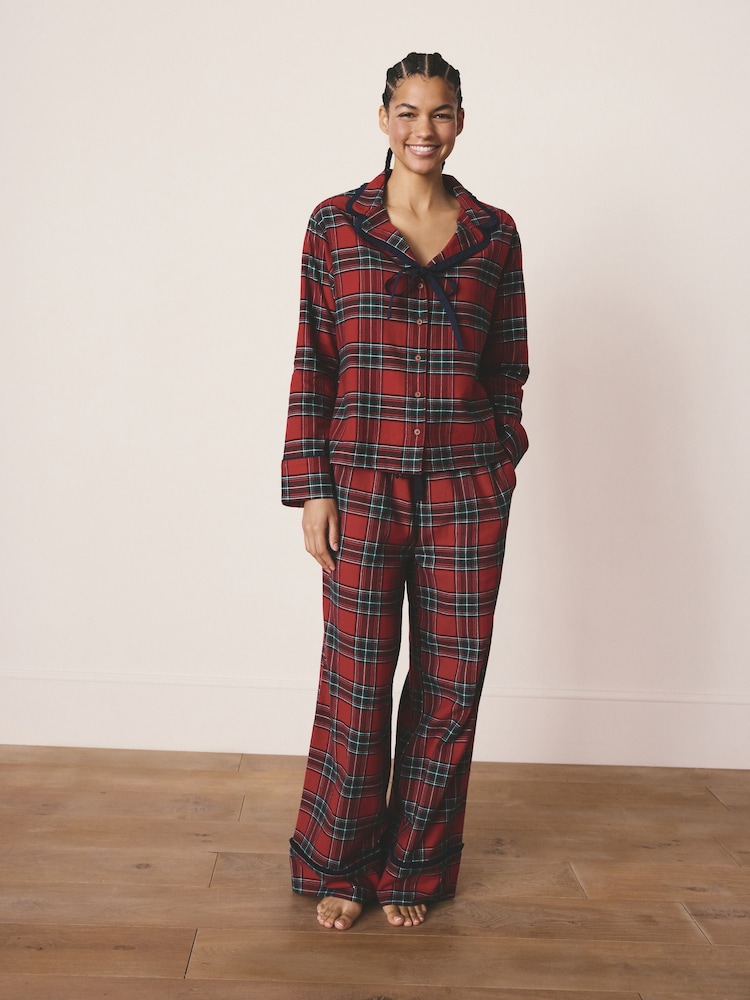 Red Check Matching Family Christmas Button Through Pyjamas - Image 2 of 9