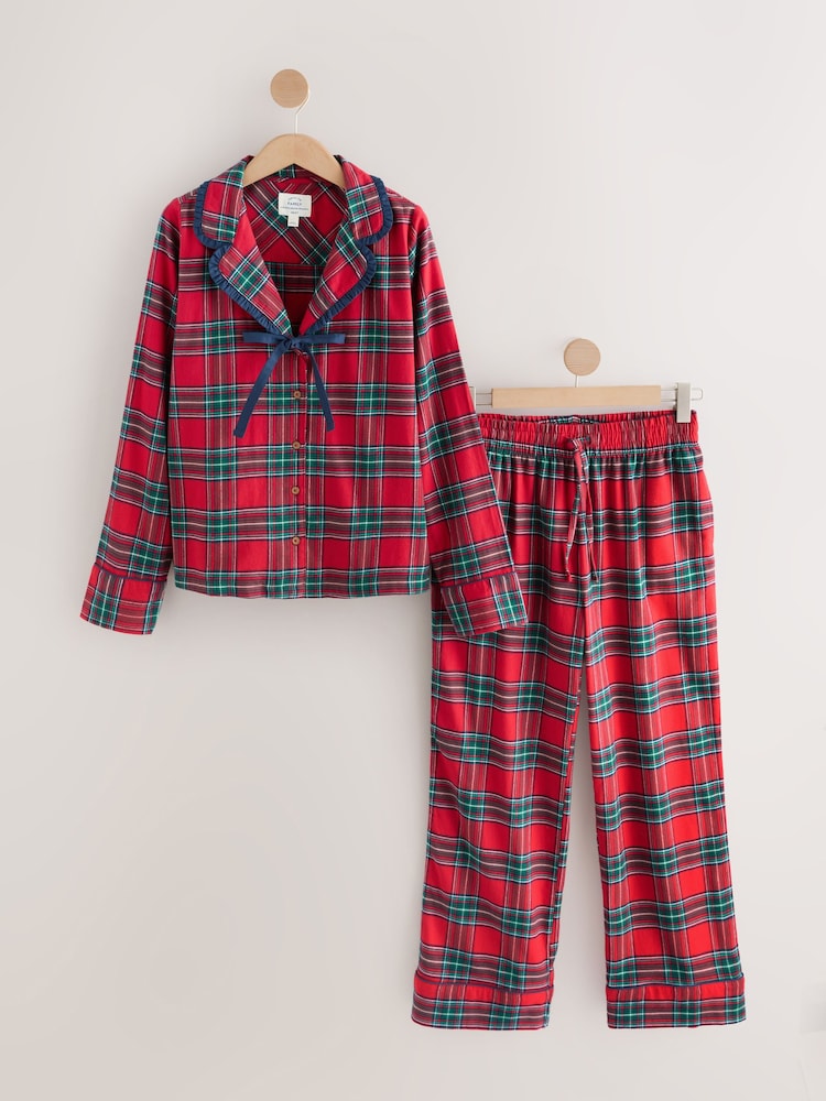 Buy Red Check - Matching Family Christmas Button Through Pyjamas from ...