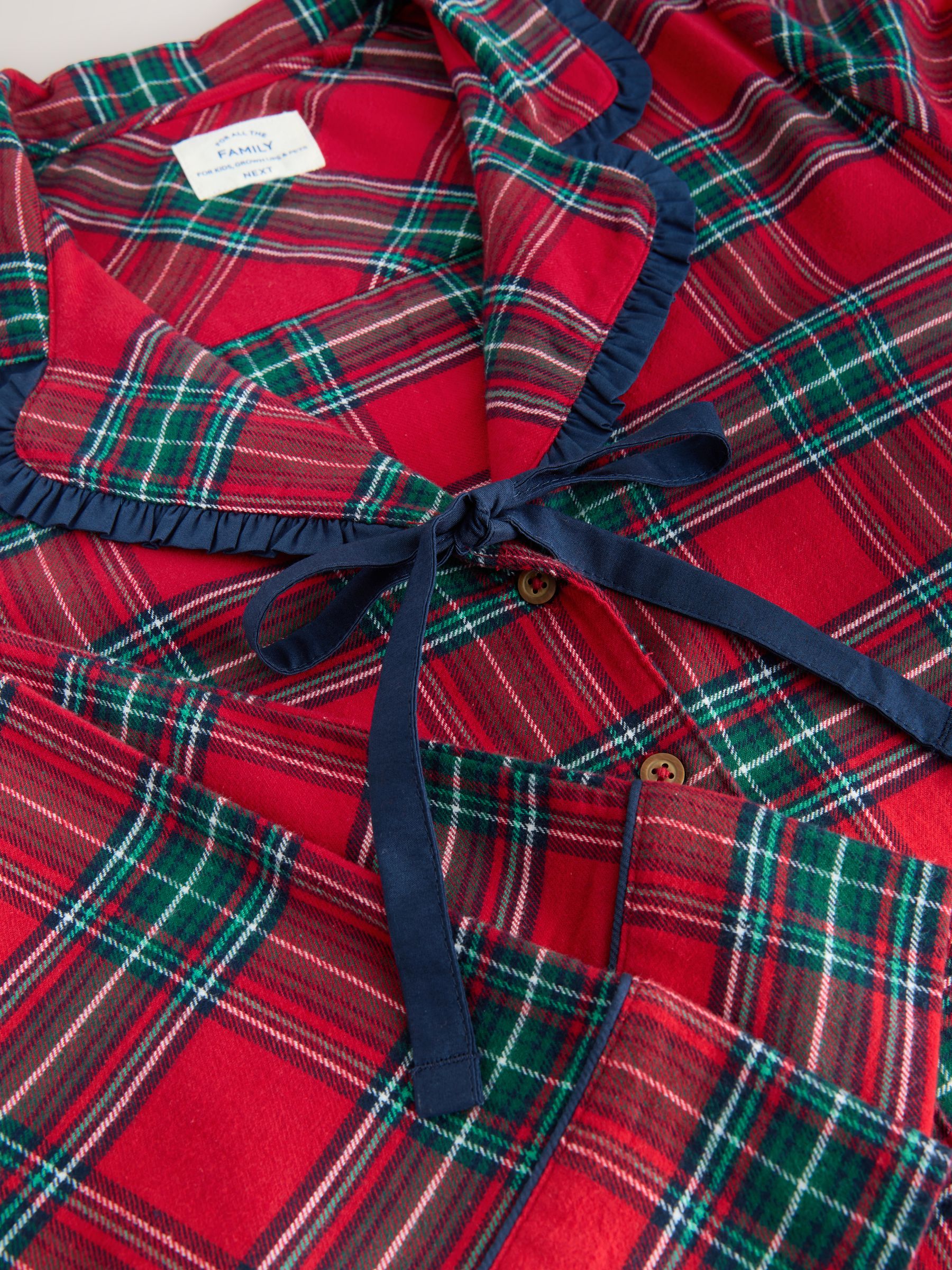 Buy Red Check Matching Family Christmas Button Through Pyjamas