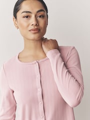 Pink Cosy Pointelle Long Sleeve Pyjamas - Image 3 of 3