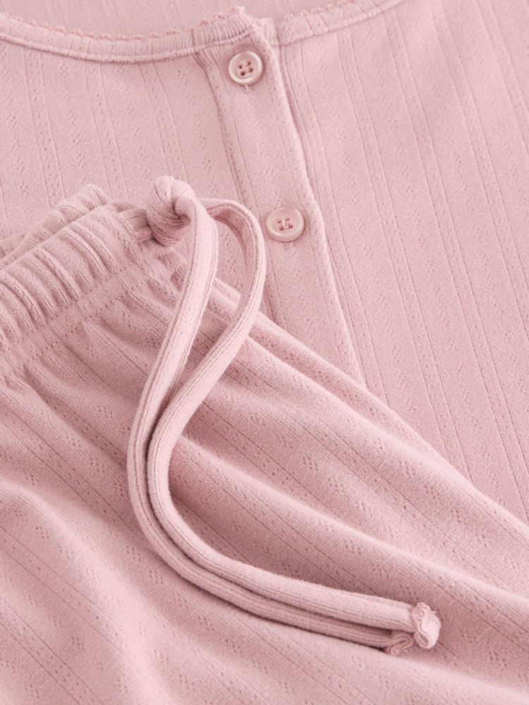 Rosa - Pijama de manga comprida Cosy Pointelle - Imagem 3 de 3 Rosa - Pijama de manga comprida Cosy Pointelle - Imagem 3 de 3