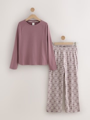 Chocolate Brown Long Sleeve Pyjamas - Image 1 of 3