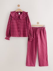 Pink Gingham Flannel Button Through Pyjamas - Image 11 of 14