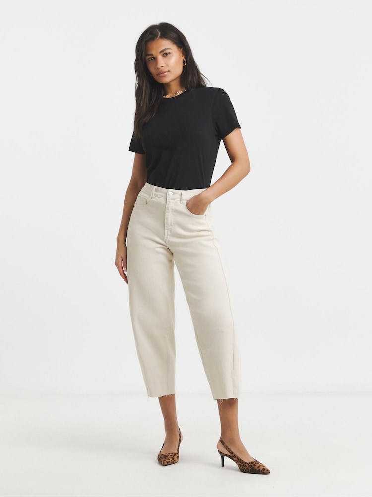 Simply Be Cropped Barrel Jeans - Imagen 1 de 4