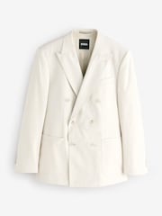 BOSS White Slim Fit Double Breasted Suit Jacket - Image 1 of 1