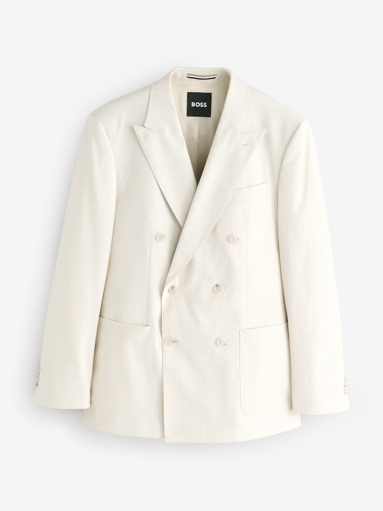 BOSS White Slim Fit Double Breasted Suit Jacket - Image 1 of 1