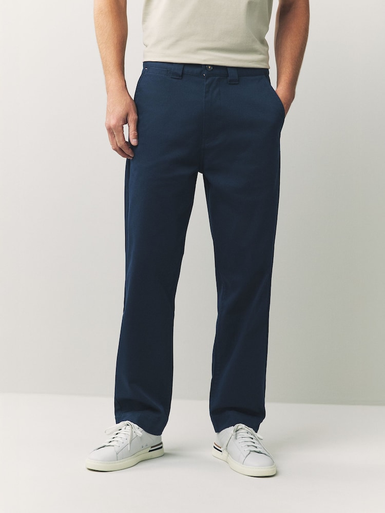 BOSS Blue Straight-Fit Chino Trousers - Image 1 of 6 BOSS Blue Straight-Fit Chino Trousers - Image 1 of 6