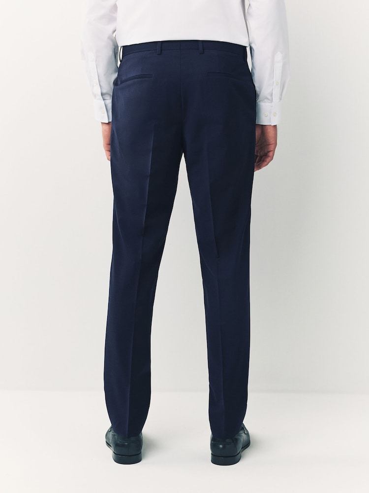 BOSS Blue Chrome Slim-Fit Genius Suit Trousers - Image 2 of 5 BOSS Blue Chrome Slim-Fit Genius Suit Trousers - Image 2 of 5