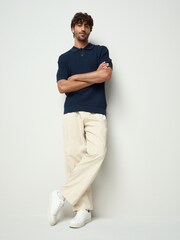 Azul - BOSS Akoppo Knitted Polo Shirt - Imagem 2 de 5