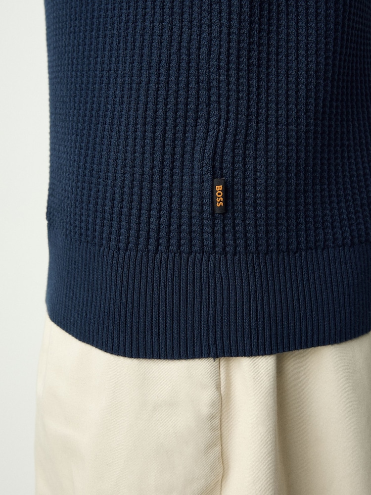 BOSS Blue Akoppo Knitted Polo Shirt - Image 5 of 5 BOSS Blue Akoppo Knitted Polo Shirt - Image 5 of 5