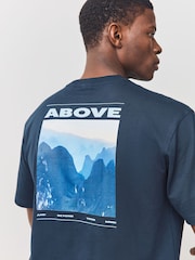 BOSS Blue Regular Fit Graphic Print T-Shirt - Image 2 of 6