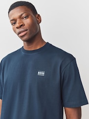 BOSS Blue Regular Fit Graphic Print T-Shirt - Image 5 of 6