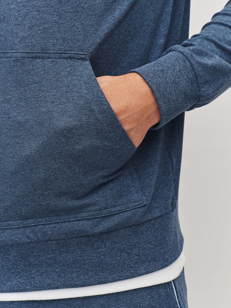 BOSS Blue Light Logo Zip Through Hoooded Jacket - Image 5 of 5