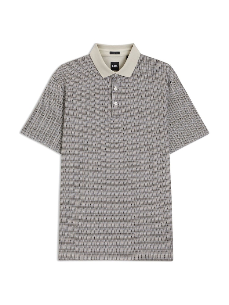 BOSS White Parris Contrast Collar Polo Shirt - Image 1 of 1