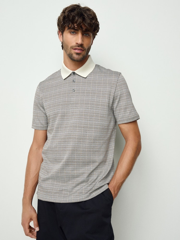BOSS White Parris Contrast Collar Polo Shirt - Image 1 of 7 BOSS White Parris Contrast Collar Polo Shirt - Image 1 of 7