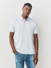 BOSS Grey Contrast Collar Polo Shirt - Image 1 of 4
