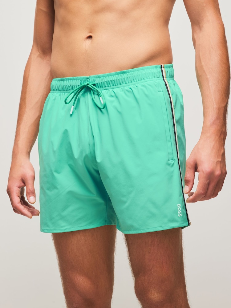 BOSS Green Iconic Side Stripe Swim Shorts - Image 1 of 5 BOSS Green Iconic Side Stripe Swim Shorts - Image 1 of 5