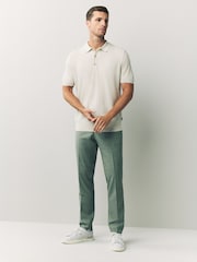 BOSS White Iannotti Knitted Polo Shirt - Image 2 of 6