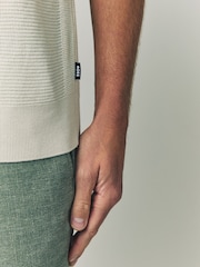 BOSS White Iannotti Knitted Polo Shirt - Image 5 of 6