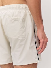 BOSS White Iconic Side Stripe Swim Shorts - Image 6 of 7