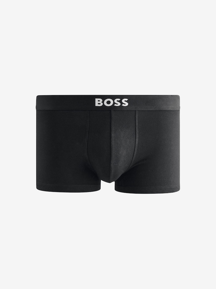 BOSS Dark Black One Logo Boxers Trunks 3 Pack - Image 4 of 4