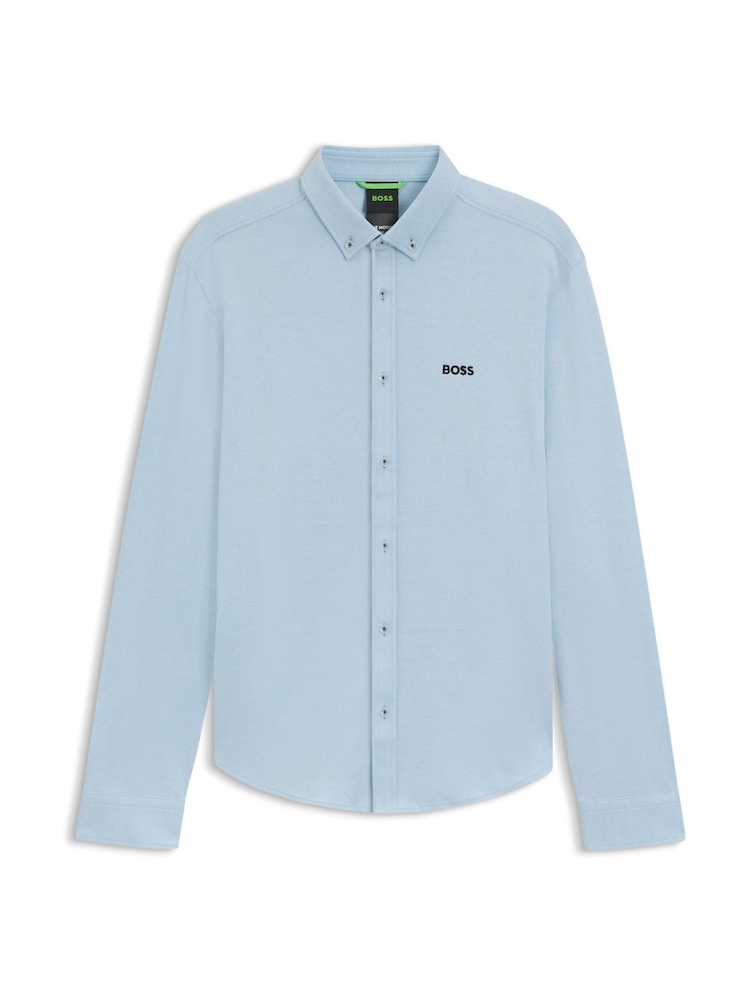 BOSS Blue Regular Fit Motion Long Sleeve Shirt - Image 6 of 6