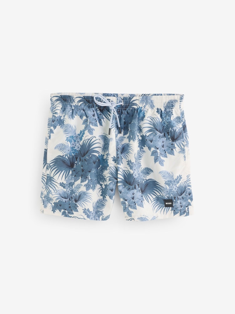 BOSS Blue Piranha Printed Swim Shorts - Image 1 of 1