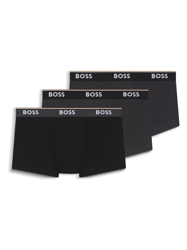 BOSS Black Power Logo Boxer Trunks 3 Pack - Image 1 of 1