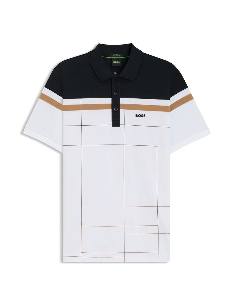 BOSS White Paule Tech Polo Shirt - Image 1 of 1