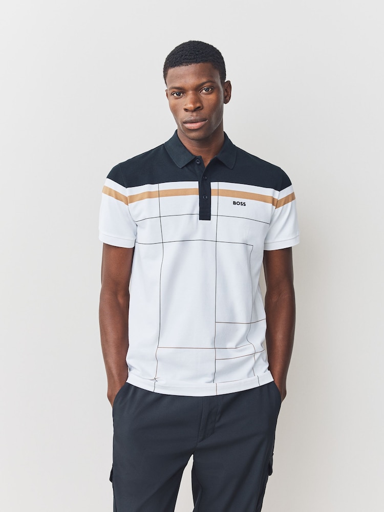 BOSS White Paule Tech Polo Shirt - Image 1 of 5 BOSS White Paule Tech Polo Shirt - Image 1 of 5