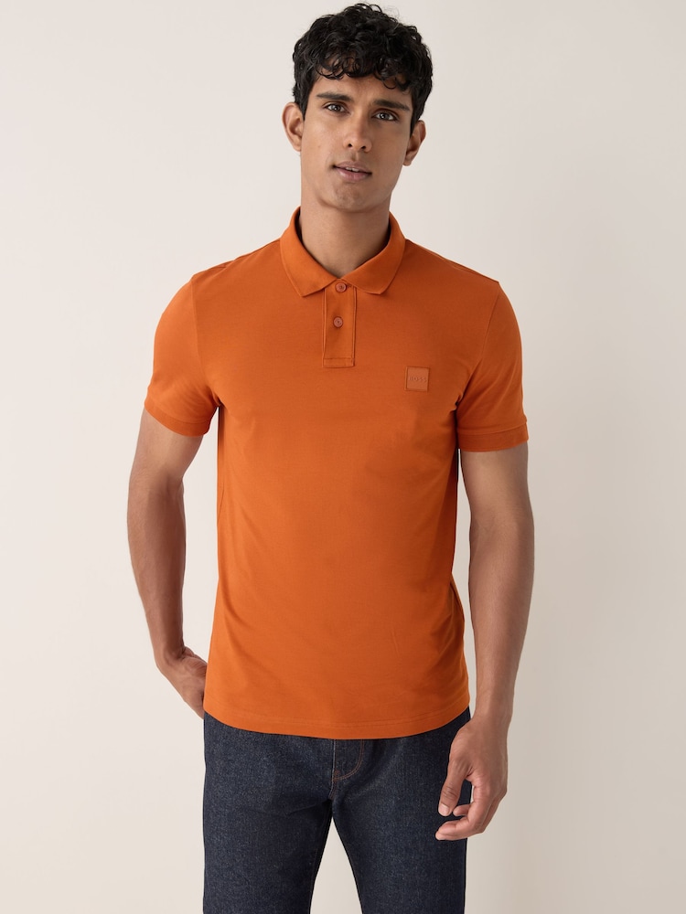 BOSS Orange Slim Fit Passenger Box Logo Polo Shirt - Image 1 of 4 BOSS Orange Slim Fit Passenger Box Logo Polo Shirt - Image 1 of 4