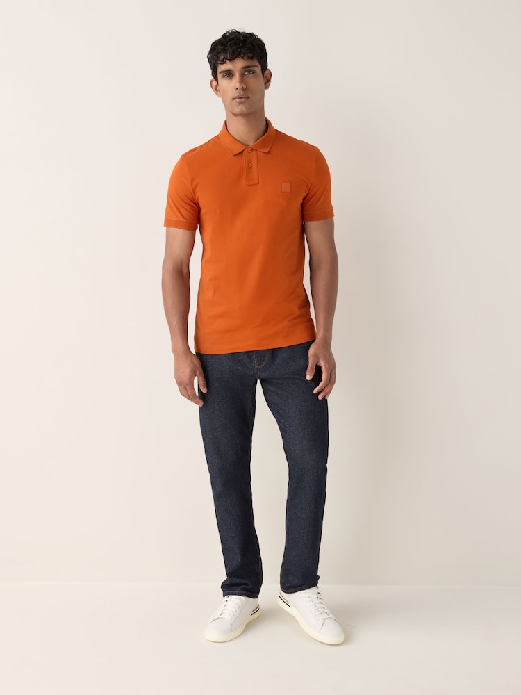 BOSS Orange Slim Fit Passenger Box Logo Polo Shirt - Image 2 of 4 BOSS Orange Slim Fit Passenger Box Logo Polo Shirt - Image 2 of 4