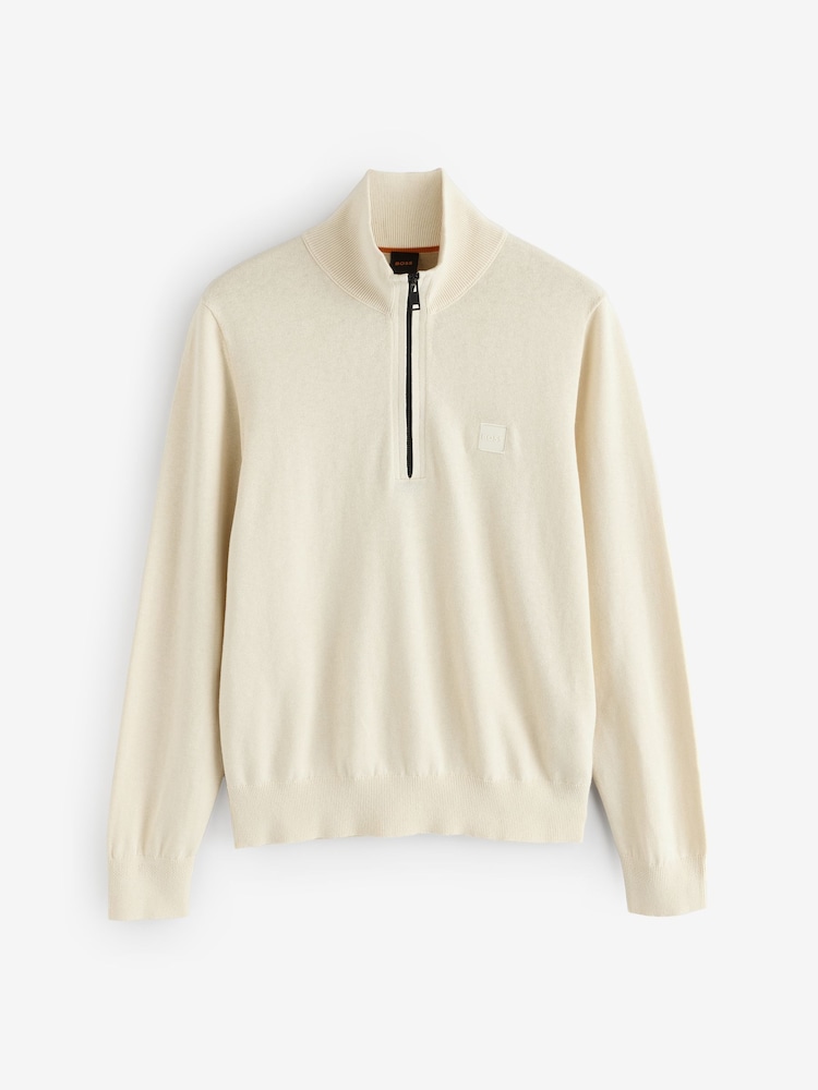 BOSS Yellow Kanobix Quarter Zip Logo Jumper - Image 1 of 1
