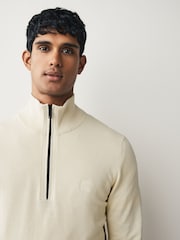 BOSS Yellow Kanobix Quarter Zip Logo Jumper - Image 4 of 5