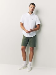 BOSS White Regular Fit Motion Short Sleeve Shirt - Image 2 of 5