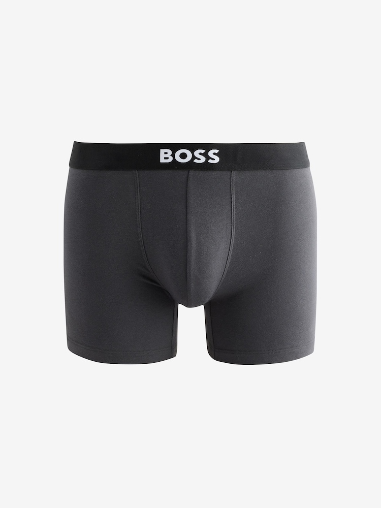 BOSS Black Dark One Logo Boxers 3 Pack - Image 2 of 4 BOSS Black Dark One Logo Boxers 3 Pack - Image 2 of 4