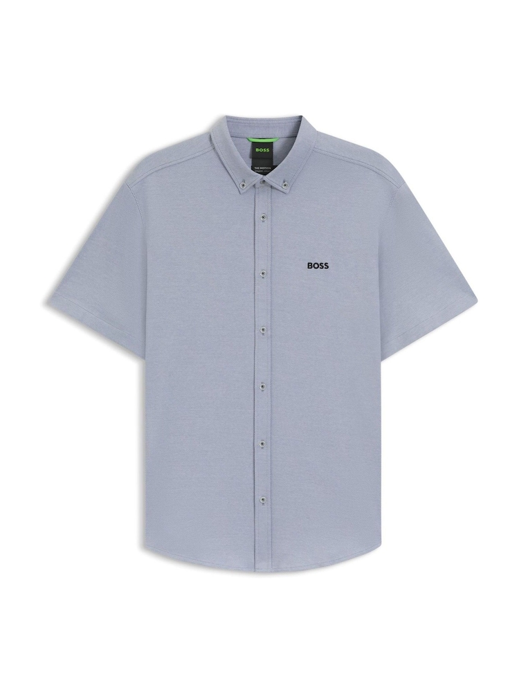 BOSS Grey Regular Fit Motion Short Sleeve Shirt - Image 1 of 1