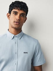 BOSS Grey Regular Fit Motion Short Sleeve Shirt - Image 4 of 5
