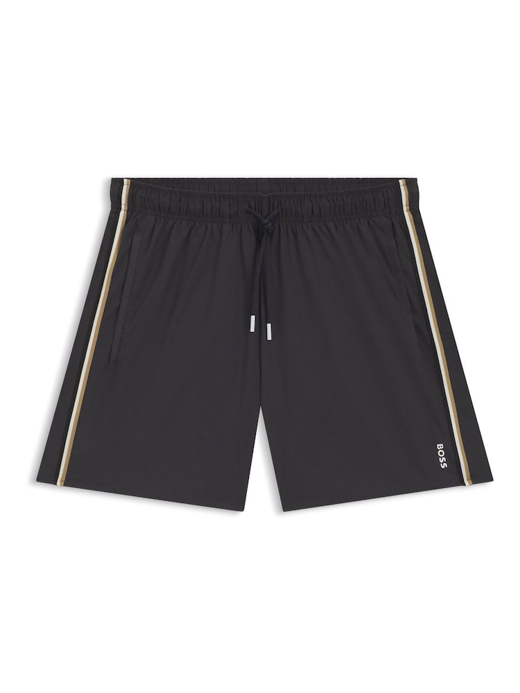 BOSS Grey Light Iconic Side Stripe Swim Shorts - Image 1 of 1