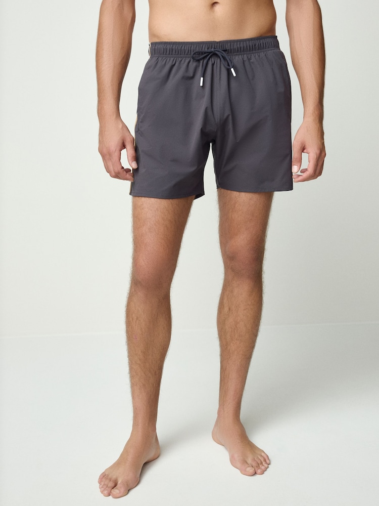 BOSS Grey Light Iconic Side Stripe Swim Shorts - Image 4 of 6