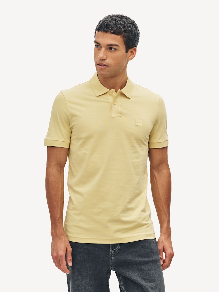 BOSS Yellow Slim Fit Passenger Box Logo Polo Shirt - Image 2 of 9 BOSS Yellow Slim Fit Passenger Box Logo Polo Shirt - Image 2 of 9