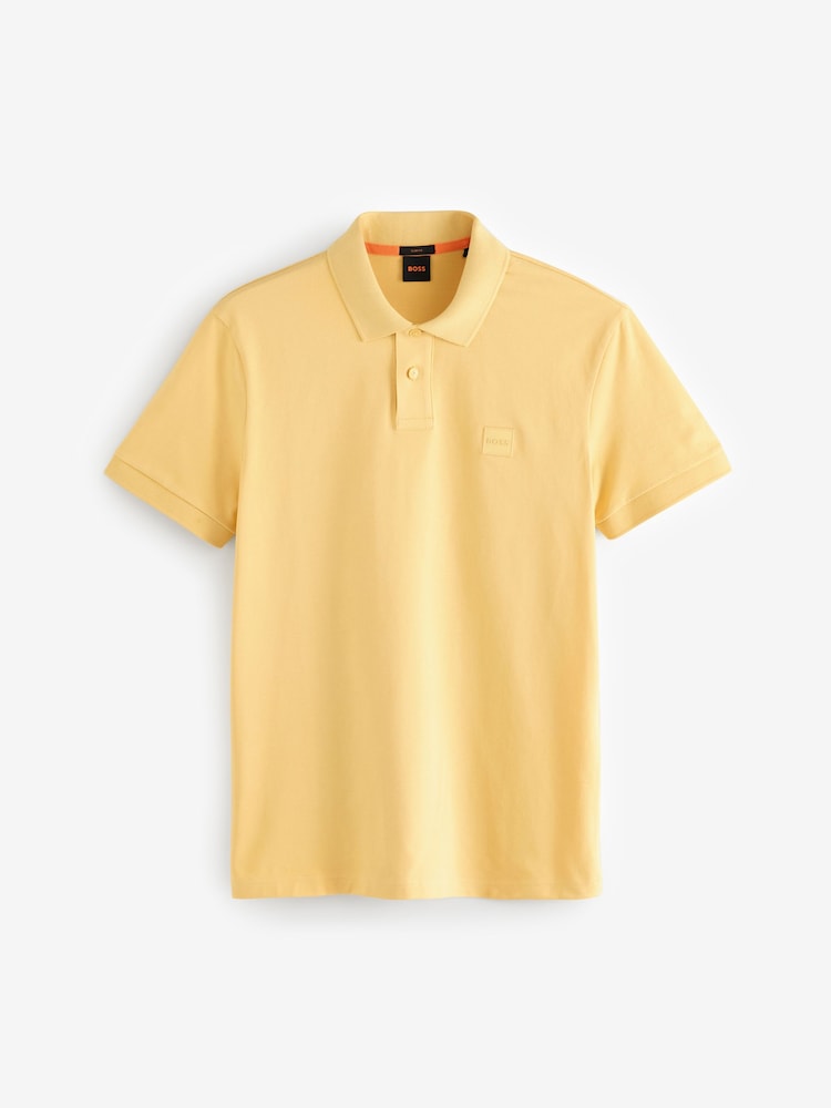 BOSS Yellow Slim Fit Passenger Box Logo Polo Shirt - Image 9 of 9 BOSS Yellow Slim Fit Passenger Box Logo Polo Shirt - Image 9 of 9