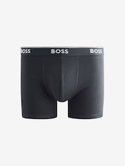 BOSS Black/Blue Power Logo Boxer Trunks 3 Pack - Image 3 of 4