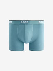 BOSS Black/Blue Power Logo Boxer Trunks 3 Pack - Image 4 of 4