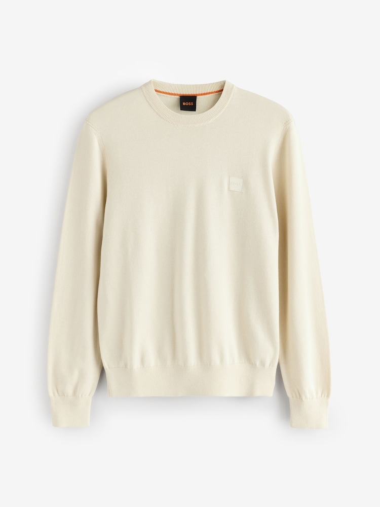 BOSS Yellow Kanovano Crew Neck Logo Jumper - Image 1 of 1