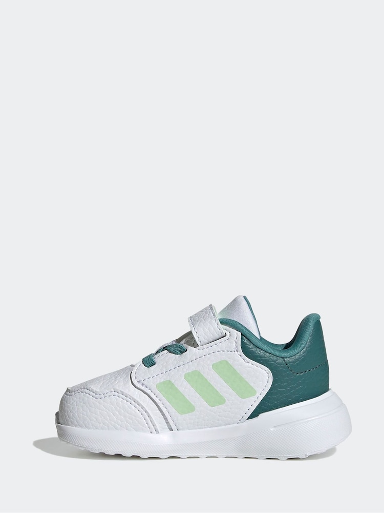أبيض/أخضر - adidas Tensaur Run 3.0 Elastic Lace Hook and Loop Infant Trainers - صورة 2 من 7