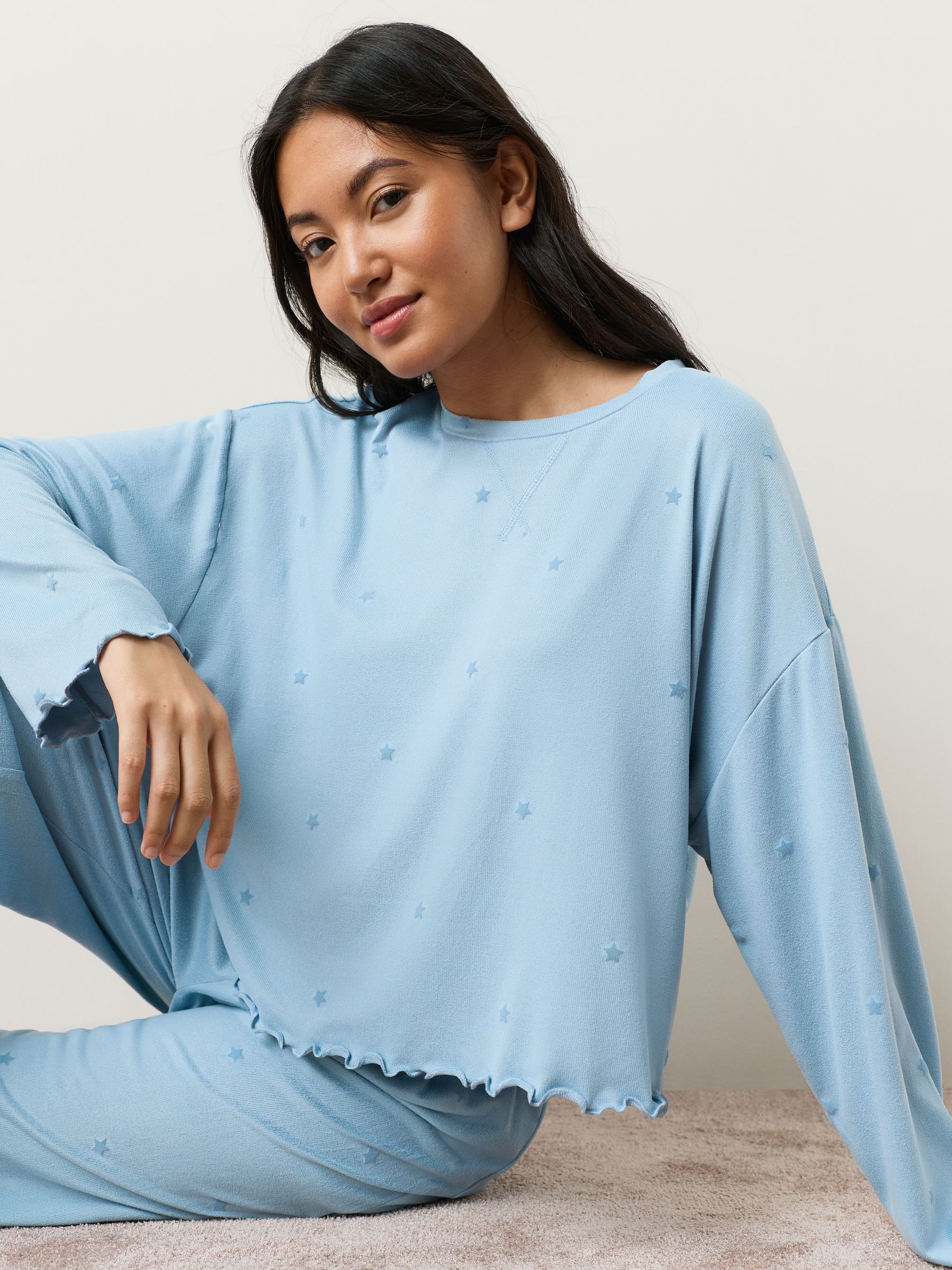 Buy Blue Star Heart Soft Long Sleeve Pyjamas from the Next UK online shop