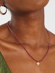 Angels By Accessorize Pink 14c Plated Clover Beaded Necklace - Image 1 of 2